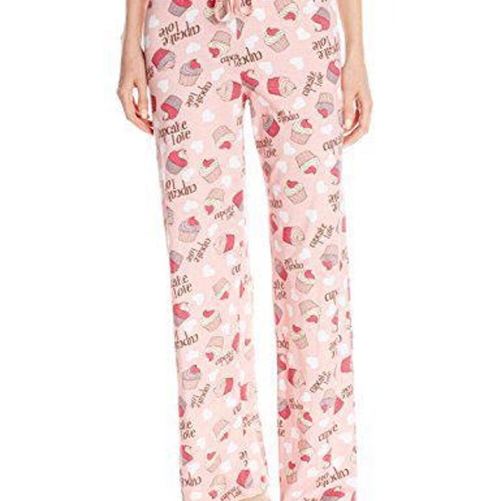 Intimo Women's Cupcake Love Print Knit Pajama Pant Size medium